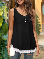 Lace Trim Wide Strap Tank Top