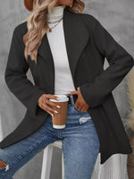 Lapel Collar Single-Button Wool Blend Overcoat