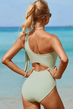 Tied One Shoulder One-Piece Swimwear - Ladyez
