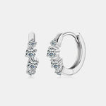 925 Sterling Silver Moissanite Huggie Earrings