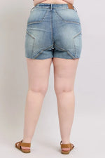 Judy Blue Full Size High Waist Star Seam Detail Denim Shorts Plus Size