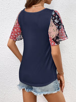 Ivy Lane Printed Puff Sleeve Round Neck Tee