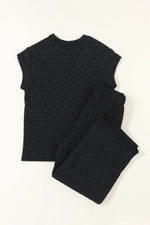 Short Sleeve Top and Pocketed Pants Lounge Set - Ladyez