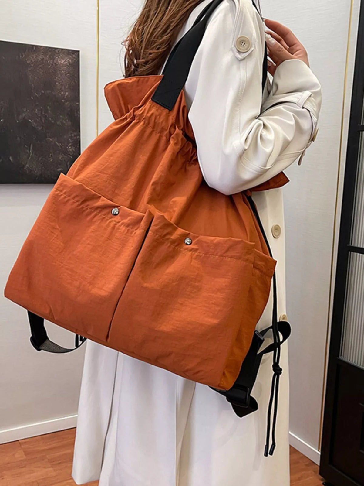 Drawstring Closure Lightweight Backpack Bag