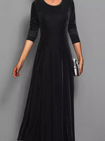 Velvet Long Sleeve A-Line Dress