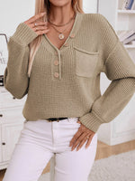 Button Detail Long Sleeve Sweater
