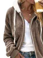 Full Size Cozy Fleece Zip-Up Hooded Jacket Plus Size