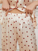 Contrast Piping Pocketed Top and Pants Lounge Set - Ladyez