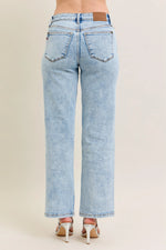 Judy Blue Full Size High Waist Stone Wash Straight Jeans Plus Size - Ladyez