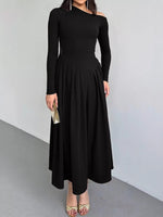 Ruched One Shoulder Long Sleeve Dress