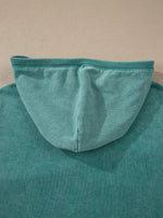 Half Zip Kangaroo Pocket Mineral Wash Baggy Hoodie