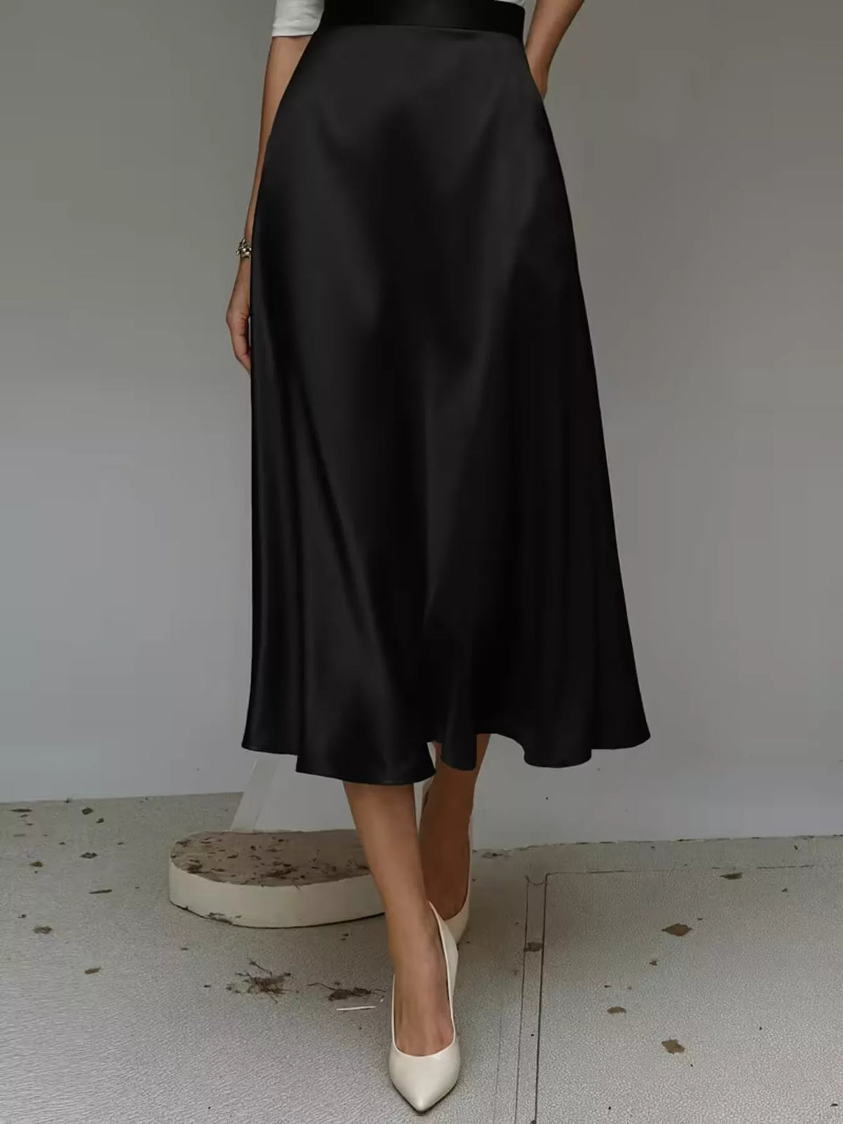 Satin Midi Skirt