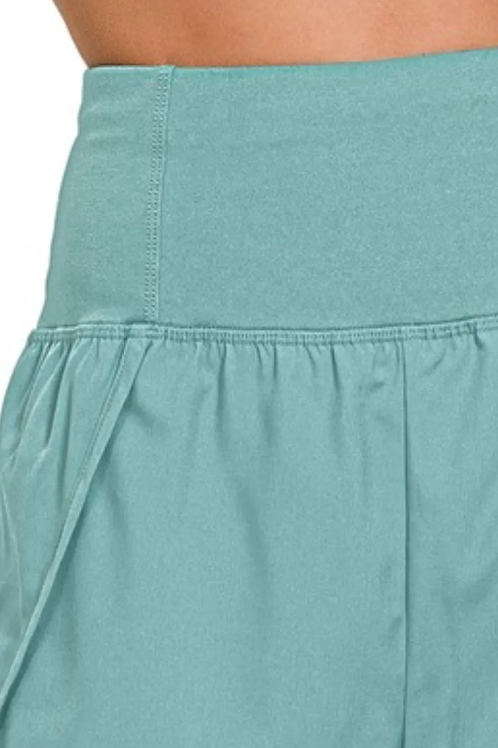 Zenana High Waisted Zippered Back Pocket Running Shorts - Ladyez