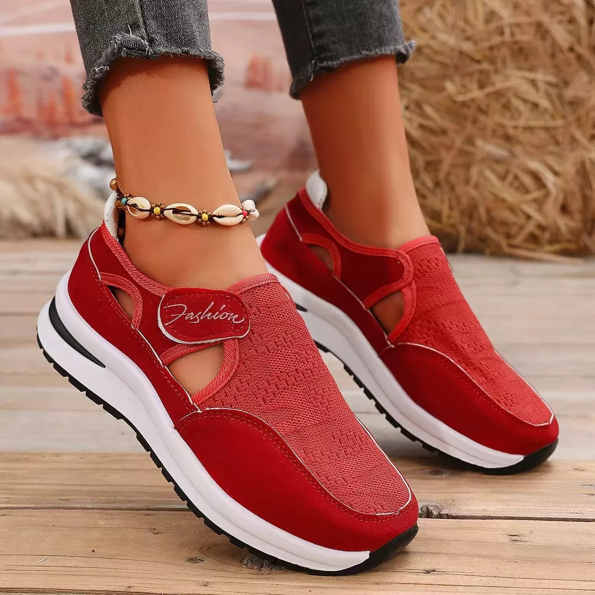 Breathable Cutout Slip-Ons