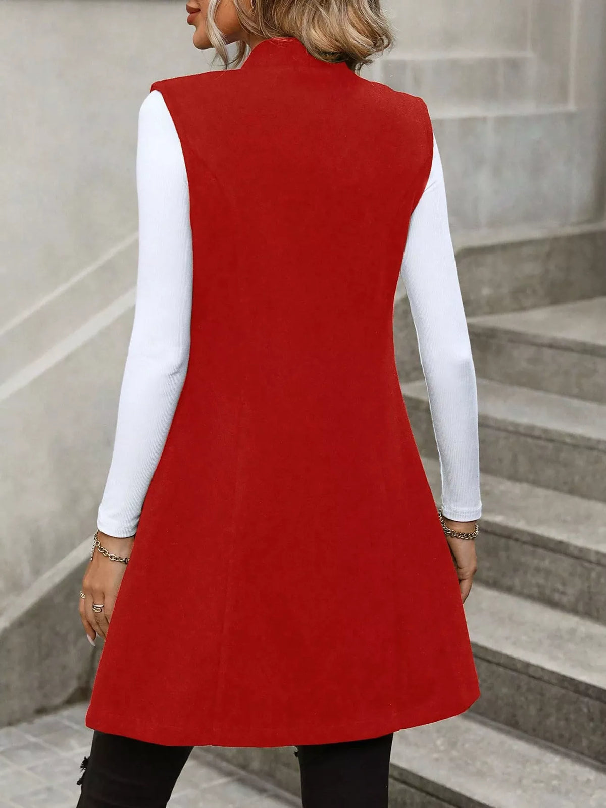 Button-Down Longline Vest Coat