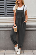 Lovelet Knotted Strap Overalls with Pockets - Ladyez