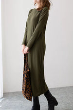 Casual Long Sleeve Midi Dress