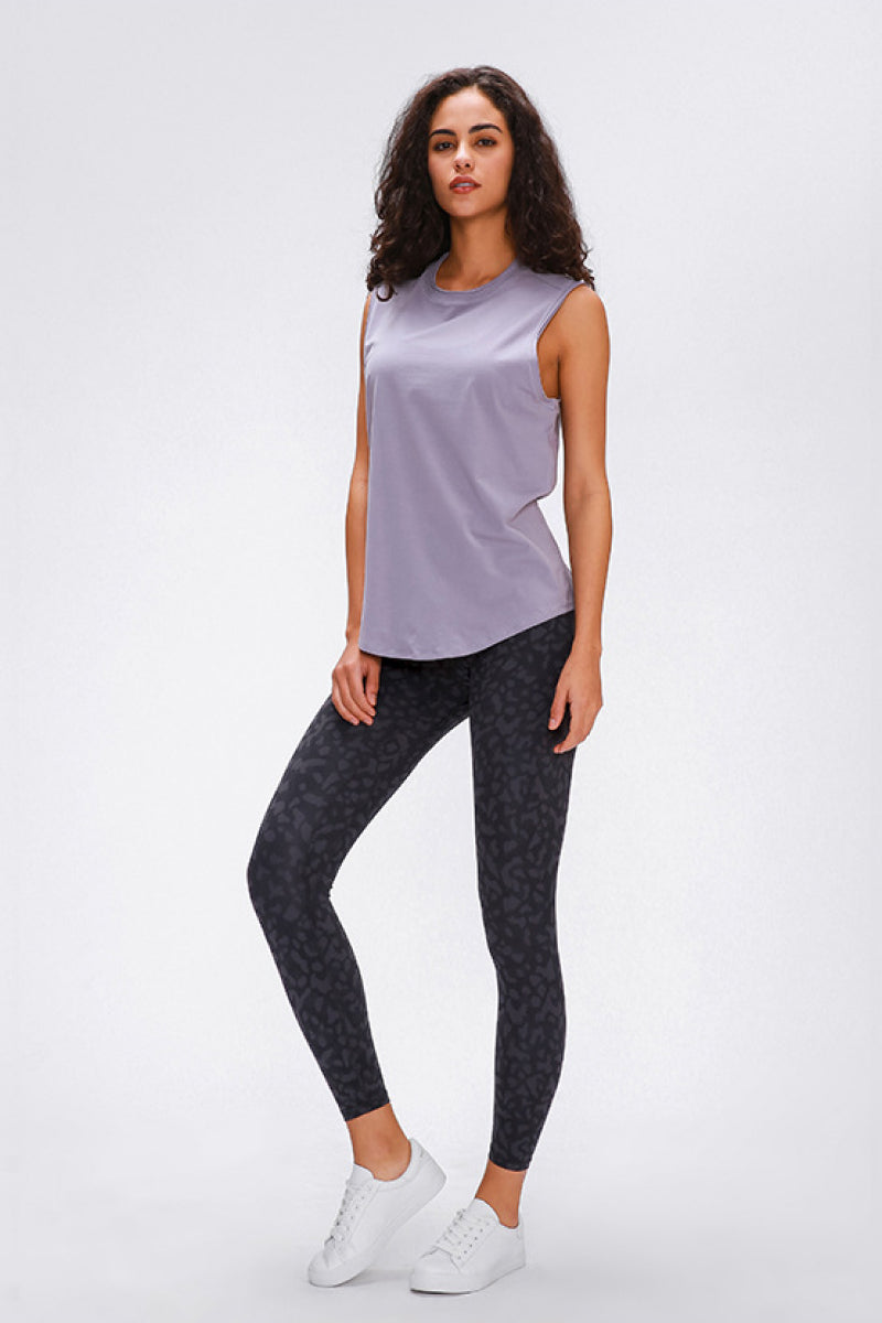 Millennia Wide Seamless Band Waist Sports Leggings - Ladyez