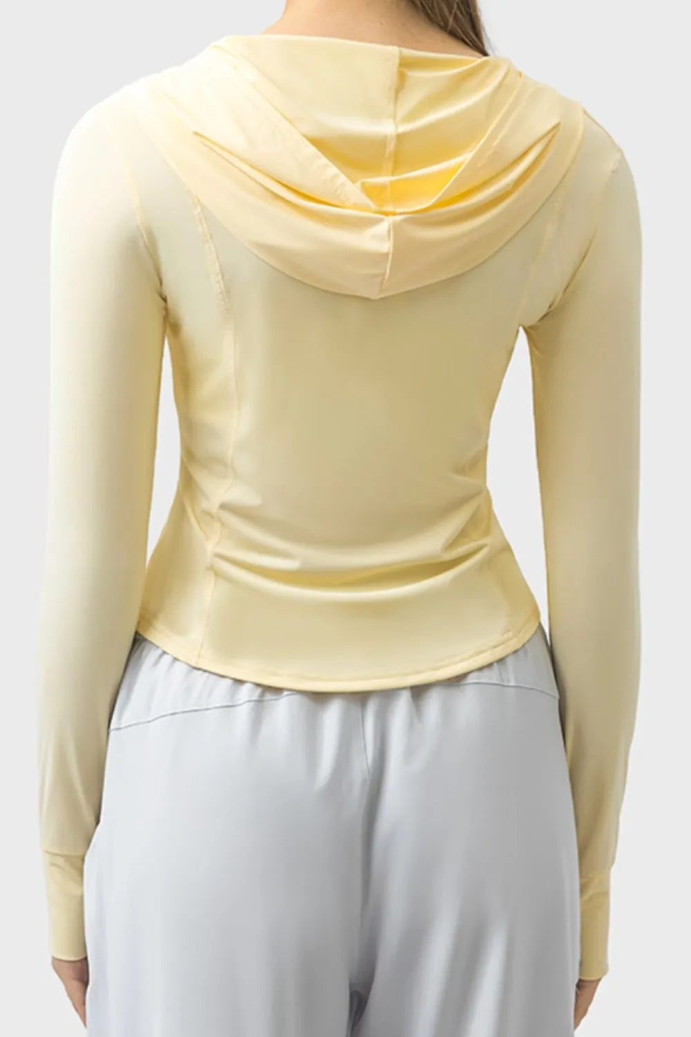 Millennia Pocketed Zip Up Hooded Long Sleeve Active Outerwear - Ladyez