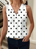 Printed V-Neck Tank - Ladyez