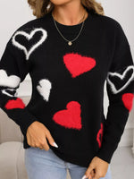 Valentine's Day Heart Pattern Knit Sweater