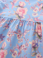 Children's Floral Print Short Sleeve Casual Dress
