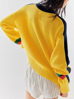 Color Block Waffle Knit Sweater