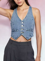 Button-Down Denim Vest