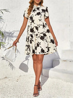 Printed Short Sleeve Mini Dress