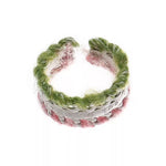 Brass Yarn-Wrapped Open Ring
