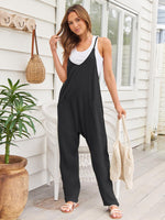 V-Neck Spaghetti Strap Jumpsuit - Ladyez