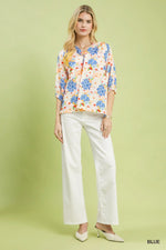 Umgee Mixed Floral Print Blouse