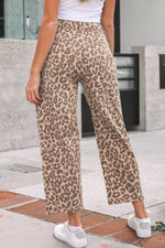 Leopard Print High-Waisted Cropped Jeans