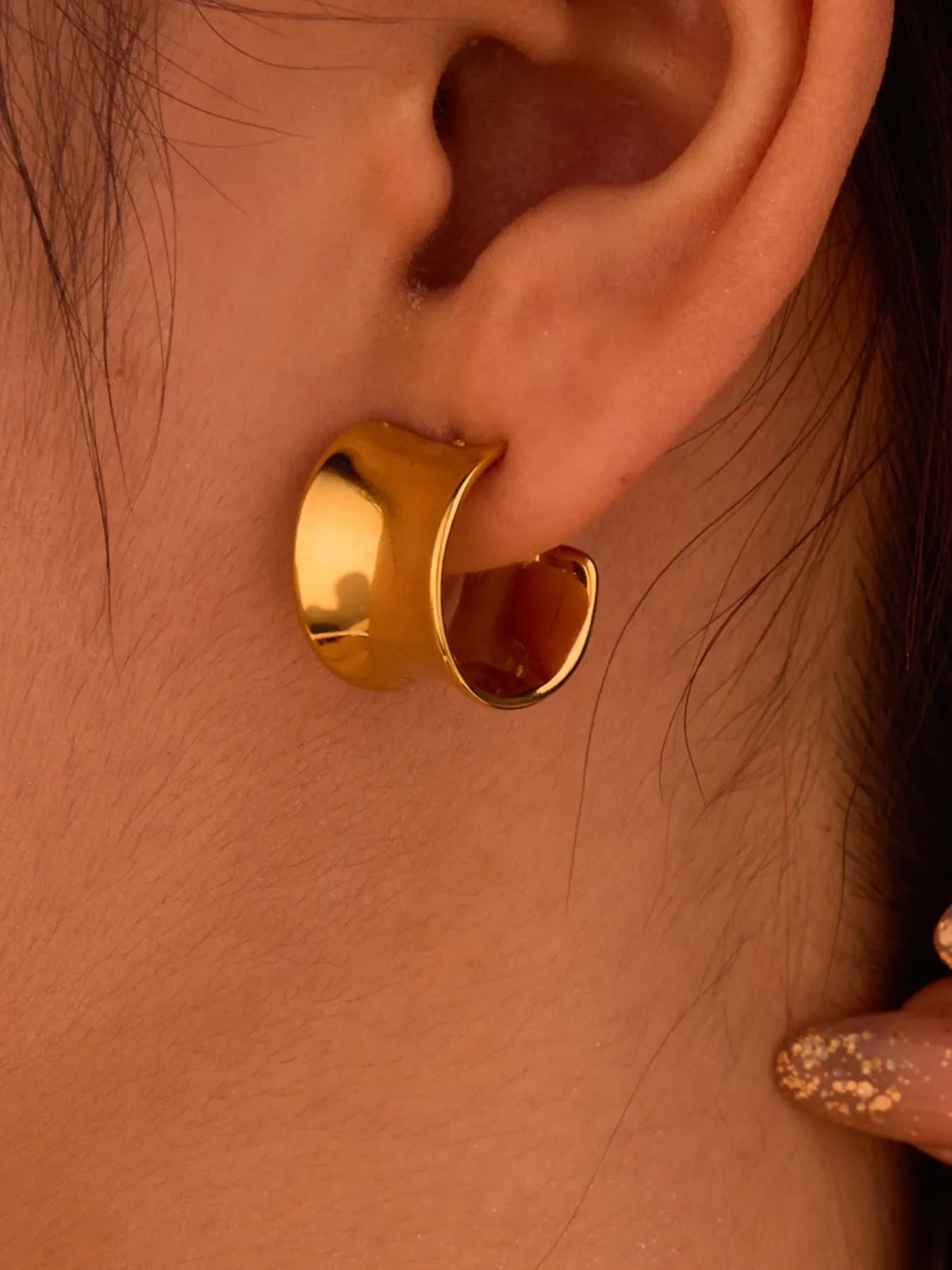 18K Gold-Plated Stainless Steel Geometric Earrings