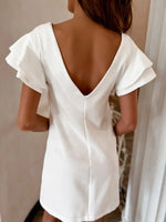 Ruffled Layered Short Sleeve Mini Dress - Ladyez