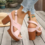 Open Toe Block Heels Sandals