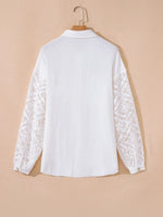 Lace Sleeve Button Down Shirt