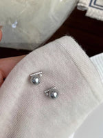 Zircon Pearl Stud Earrings