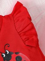 Children's Headband, Round Neck Ruffle Sleeve Top and Pants Set