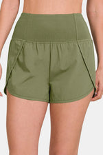 Zenana High-Waisted Zippered Back Pocket Active Shorts - Ladyez