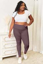 Double Take Wide Waistband Sports Leggings - Ladyez