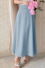 A-Line Midi Skirt with Zipper