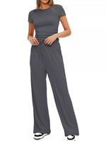 Short Sleeve Top and Drawstring Pants Set