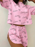 Printed Round Neck Tee and Shorts Set