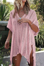 Angel Wings Cutout V-Neck Cover-Up with Tassel - Ladyez