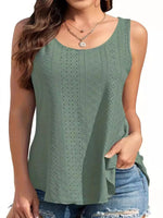 Full Size Scoop Neck Wide Strap Tank Plus Size - Ladyez