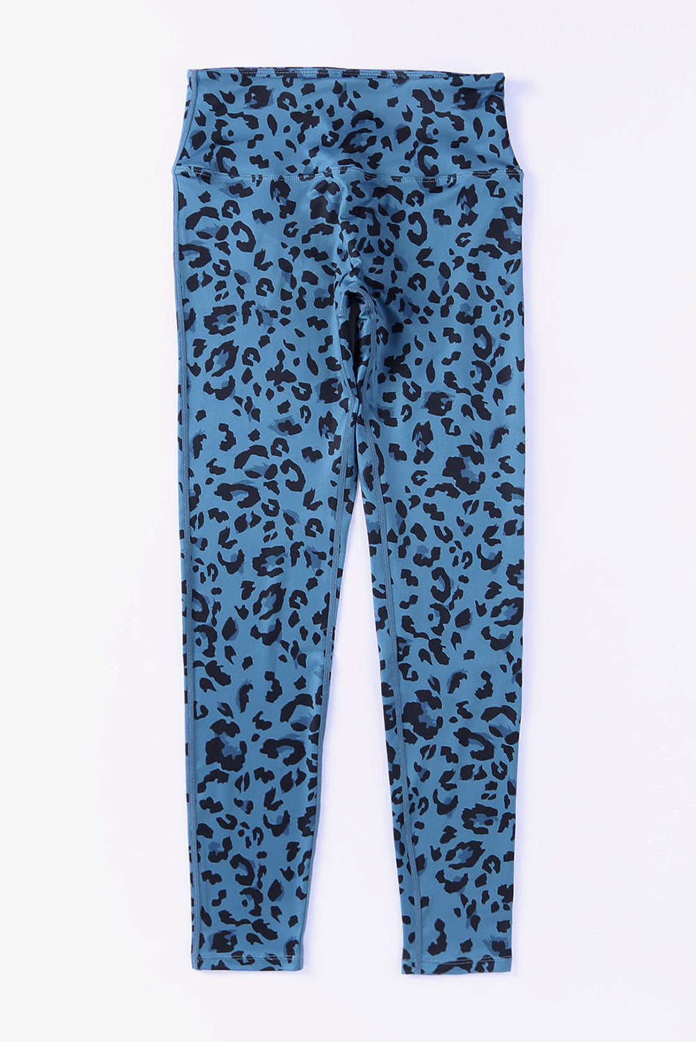 Leopard Print Wide Waistband Leggings - Ladyez