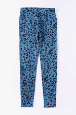 Leopard Print Wide Waistband Leggings - Ladyez