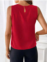 Pleated Round Neck Tank