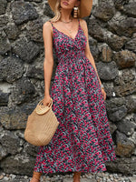Paisley Print Spaghetti Strap Midi Dress